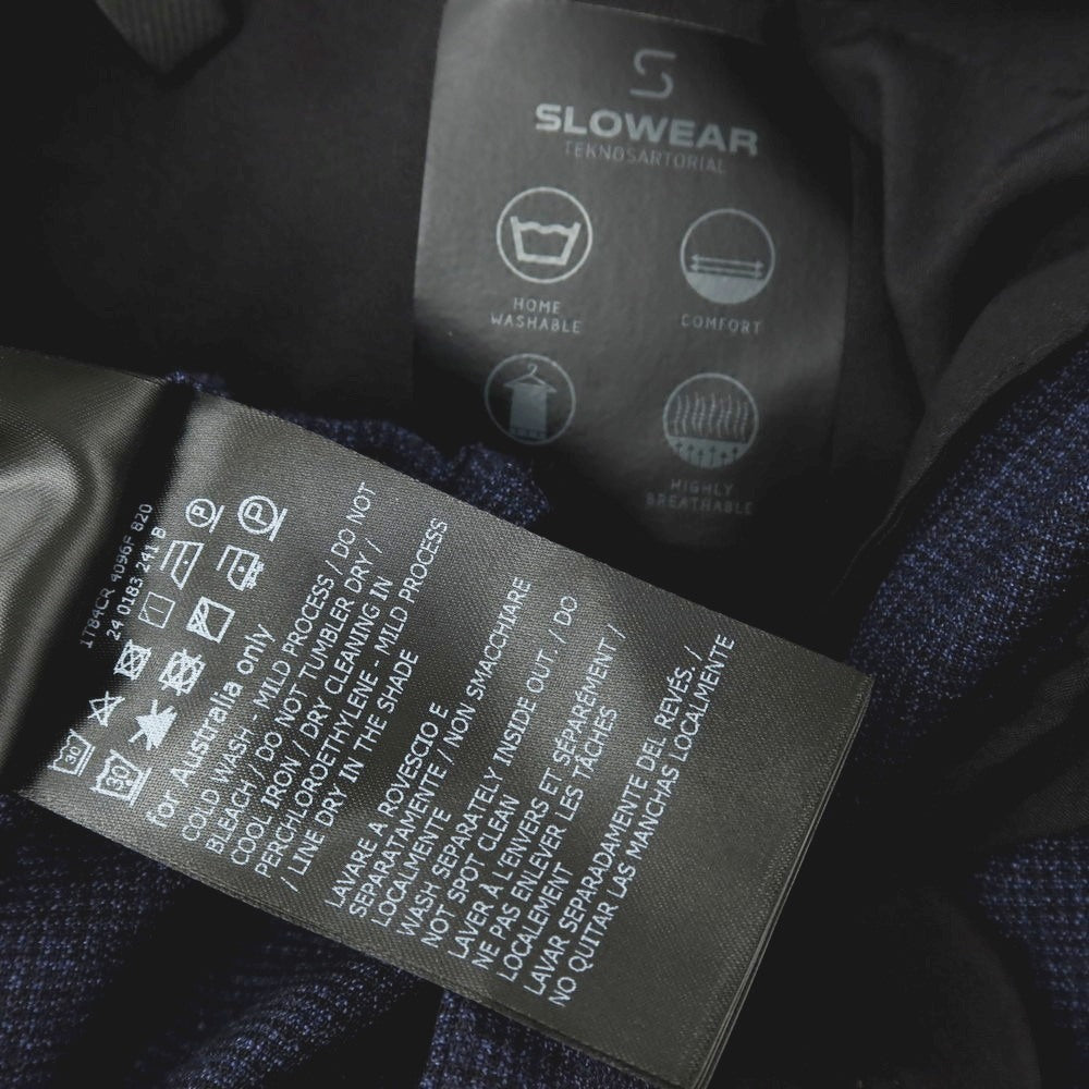 【中古】インコテックス スローウェア INCOTEX SLOWEAR ストレッチ ポリエステルウール イージースラックスパンツ ネイビー【サイズ46】【 状態ランクB 】【 メンズ 】