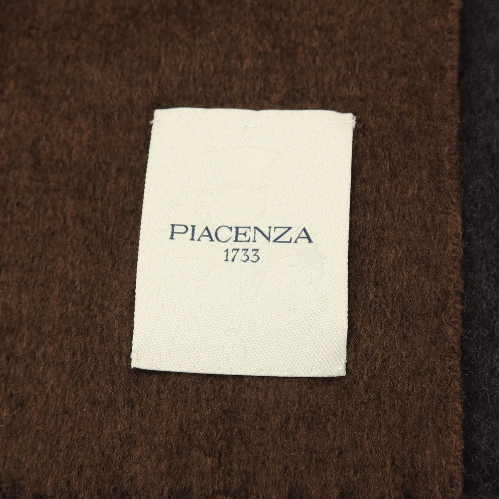 【中古】ピアチェンツァ PIACENZA シルクウール マフラー チャコールグレーxブラウン【 状態ランクB 】【 メンズ 】
