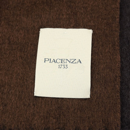 【中古】ピアチェンツァ PIACENZA シルクウール マフラー チャコールグレーxブラウン【 状態ランクB 】【 メンズ 】