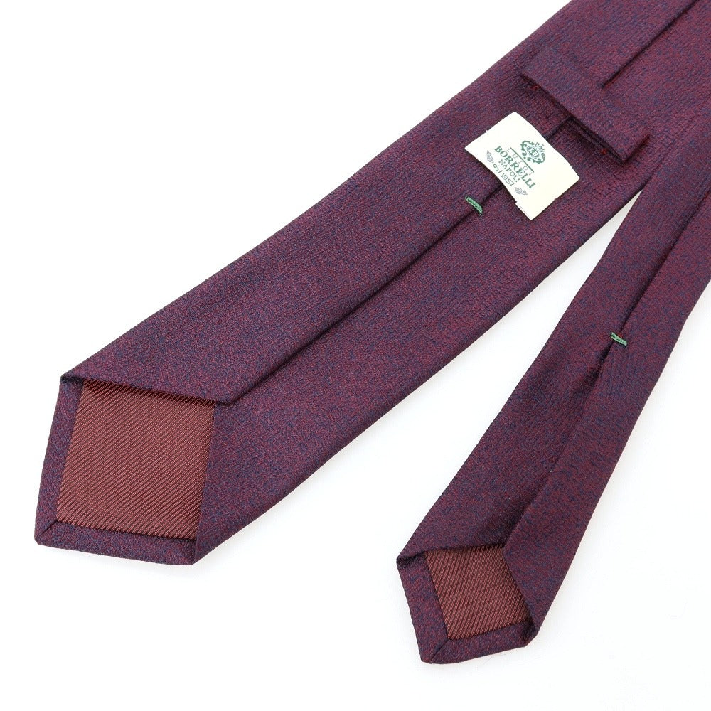 【中古】ルイジ ボレッリ Luigi Borrelli シルク 無地ネクタイ ボルドーxネイビー【 状態ランクB 】【 メンズ 】