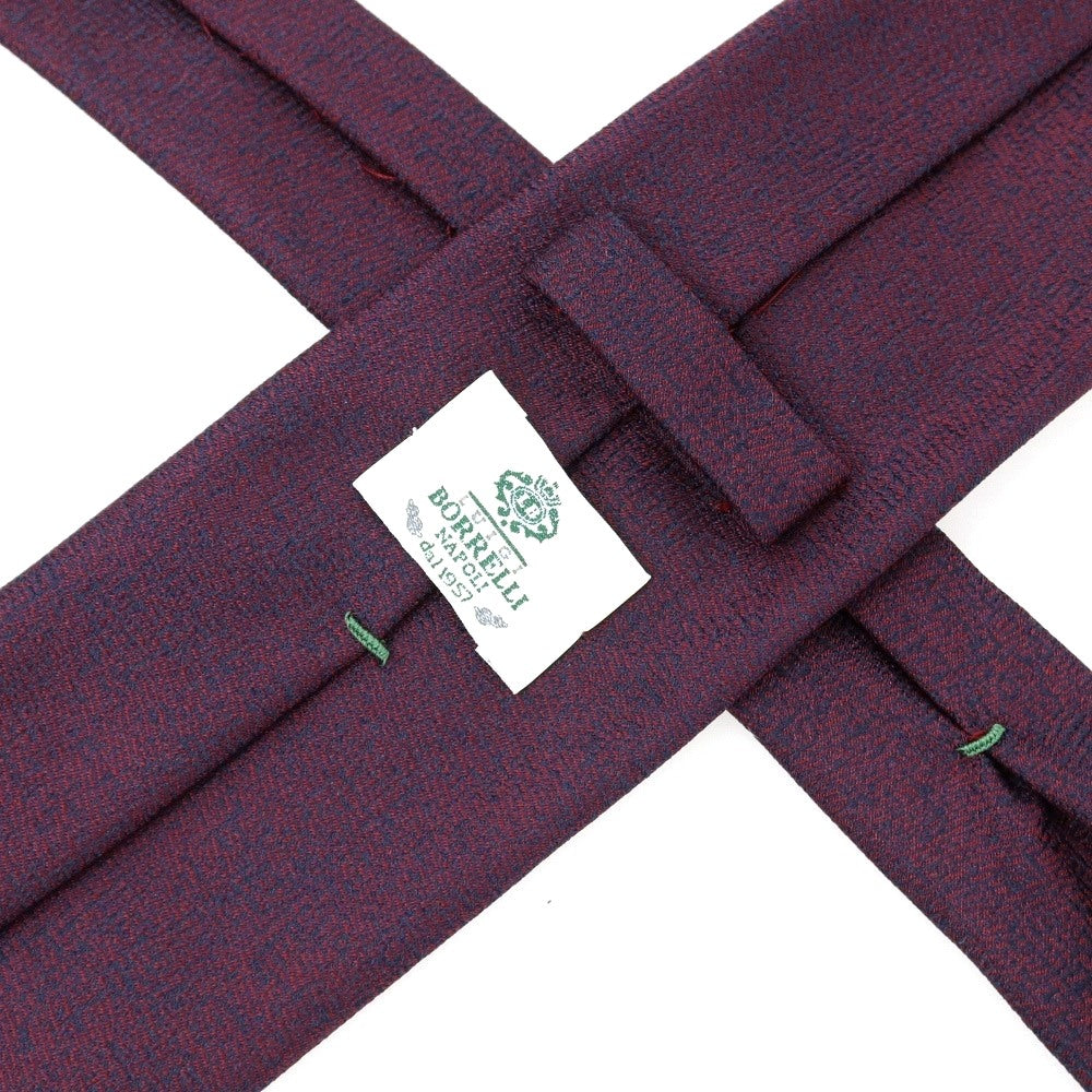 【中古】ルイジ ボレッリ Luigi Borrelli シルク 無地ネクタイ ボルドーxネイビー【 状態ランクB 】【 メンズ 】