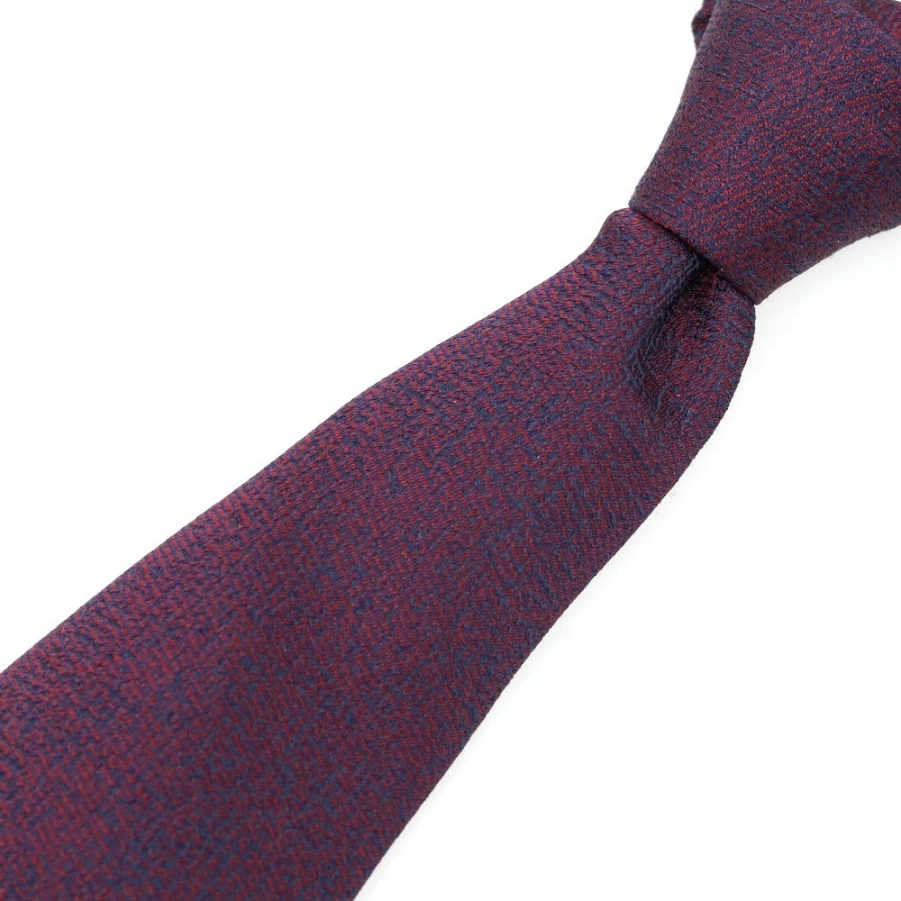 【中古】ルイジ ボレッリ Luigi Borrelli シルク 無地ネクタイ ボルドーxネイビー【 状態ランクB 】【 メンズ 】