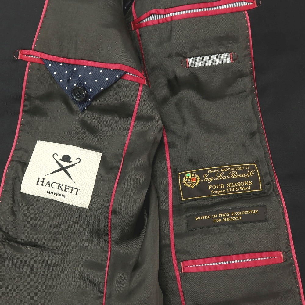 【中古】ハケットロンドン HACKETT LONDON FOUR SEASONS Super130’S ウール 2つボタンスーツ ブラック【サイズ上UK36/下30】【 状態ランクC 】【 メンズ 】[CPD]