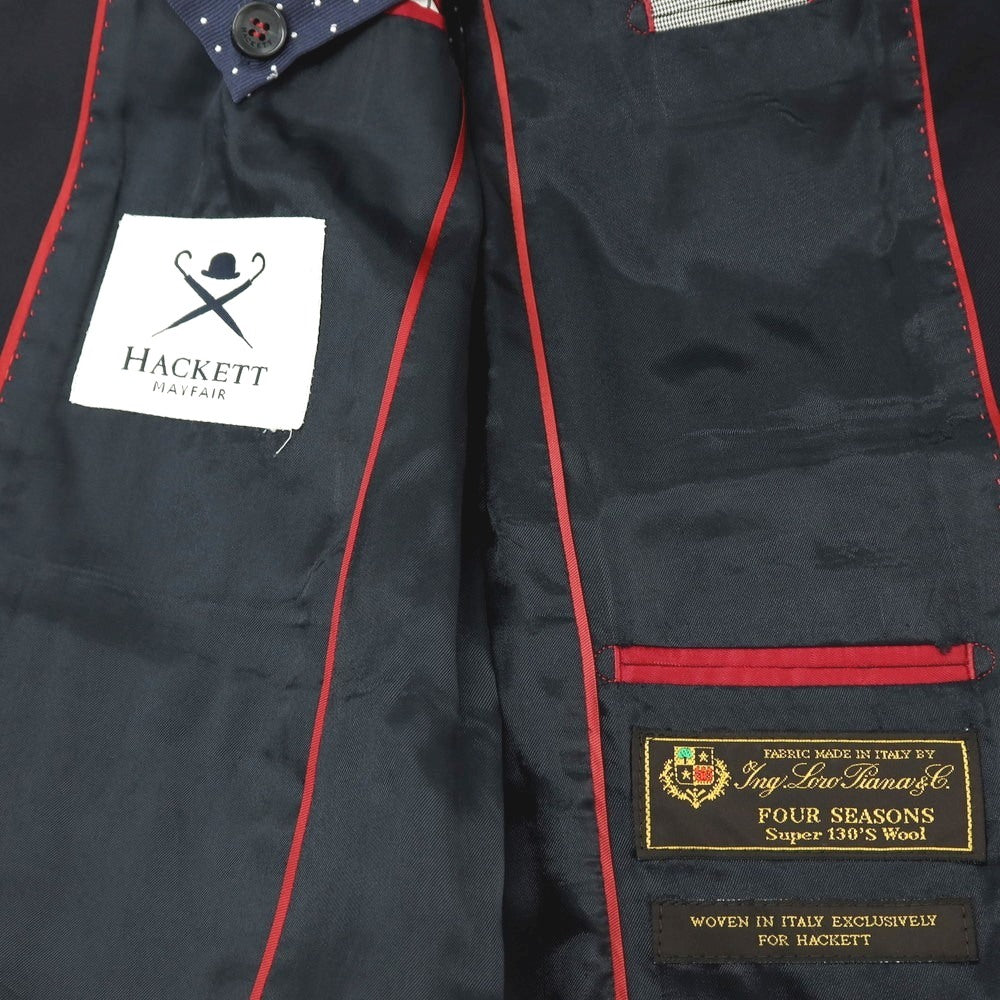【中古】ハケットロンドン HACKETT LONDON FOUR SEASONS Super130’S ウール 2つボタンスーツ ネイビー【サイズ上UK36/下30】【 状態ランクD 】【 メンズ 】