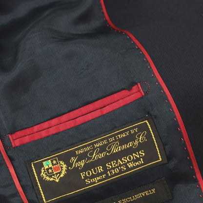 【中古】ハケットロンドン HACKETT LONDON FOUR SEASONS Super130’S ウール 2つボタンスーツ ネイビー【サイズ上UK36/下30】【 状態ランクD 】【 メンズ 】