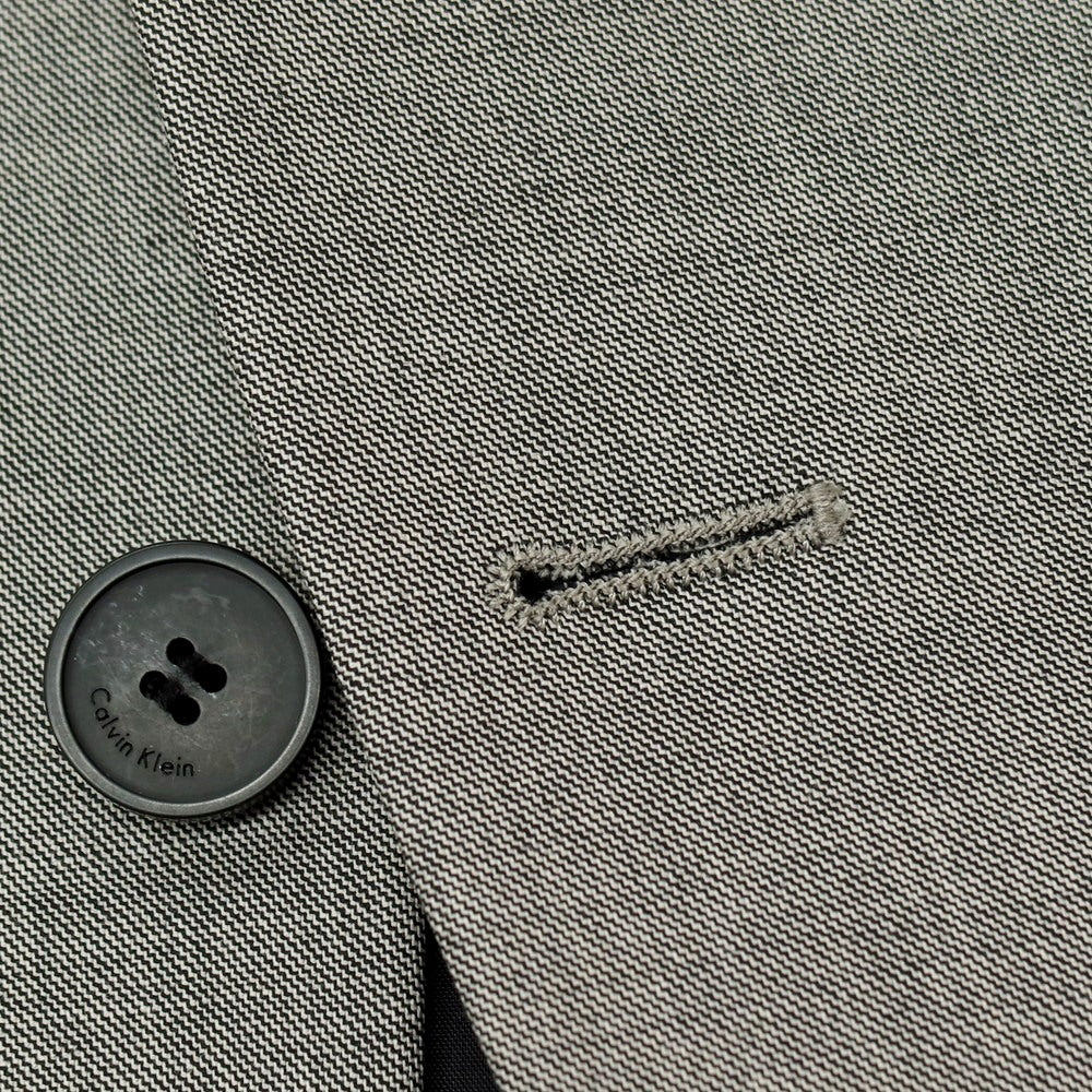 【中古】カルバンクライン Calvin Klein PLATINUM スリーピース ウールポリエステル 2つボタンスーツ グレー【サイズ上38/下32/ジレ38】【 状態ランクB 】【 メンズ 】