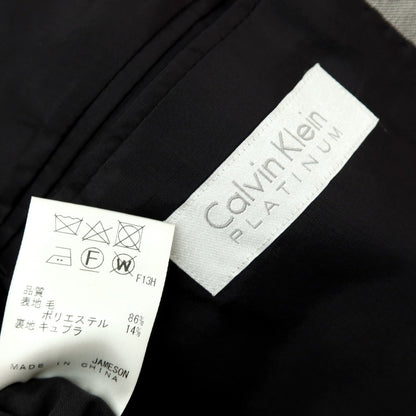 【中古】カルバンクライン Calvin Klein PLATINUM スリーピース ウールポリエステル 2つボタンスーツ グレー【サイズ上38/下32/ジレ38】【 状態ランクB 】【 メンズ 】
