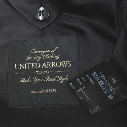 【中古】ユナイテッドアローズ UNITED ARROWS ウールポリエステルシルク 2つボタンスーツ ブラック【サイズ48】【 状態ランクB 】【 メンズ 】