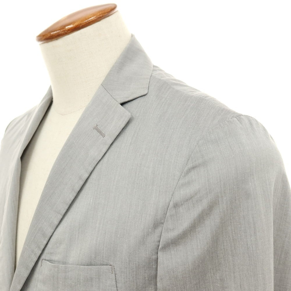 【中古】23区オム 23kuHOMME ストレッチ コットン 2つボタンスーツ セットアップ ライトグレー【サイズ上46/下48】【 状態ランクC 】【 メンズ 】[CPD]