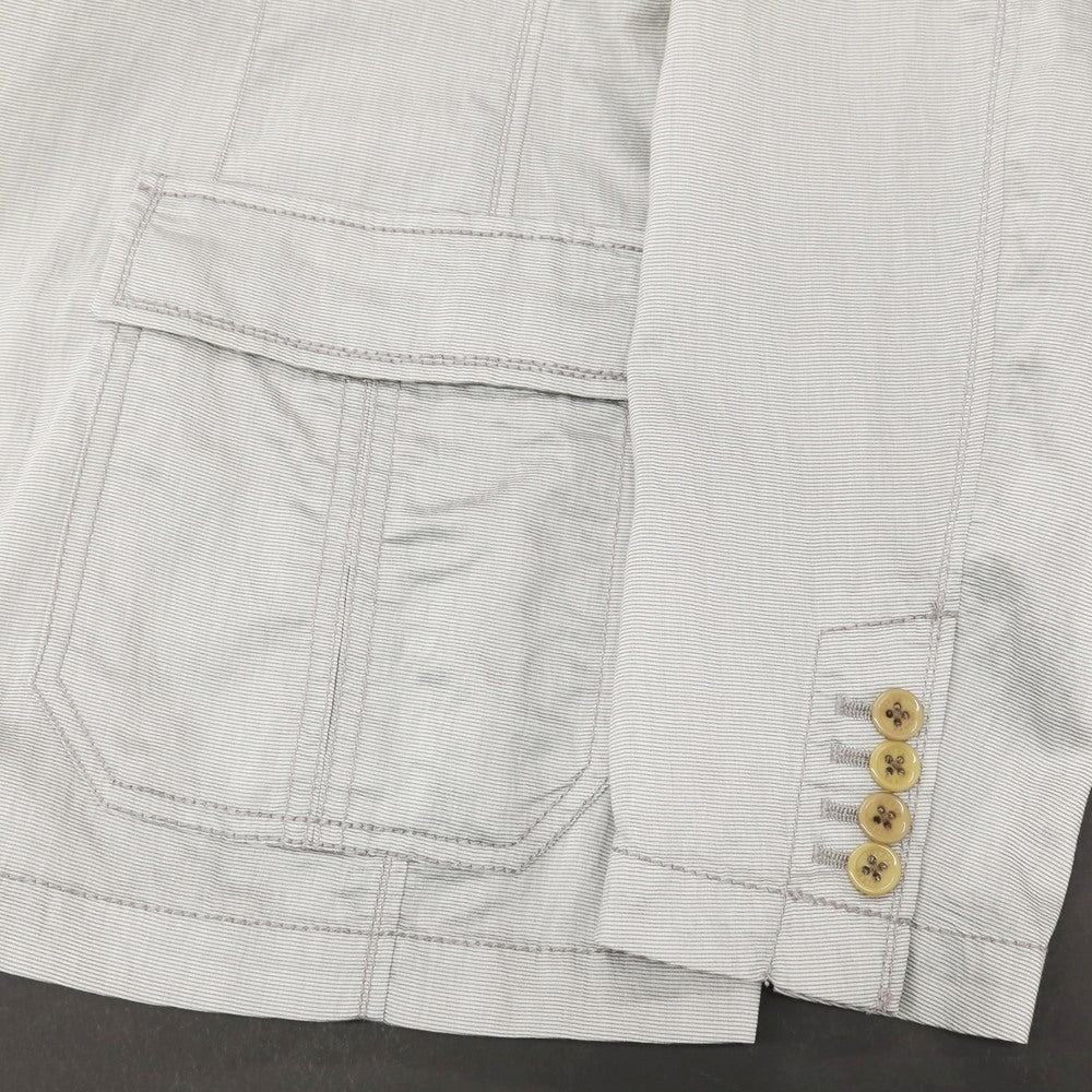 【中古】ジョセフ JOSEPH テンセルナイロン 2B カジュアルジャケット グレーxホワイト【サイズ48】【 状態ランクC 】【 メンズ 】