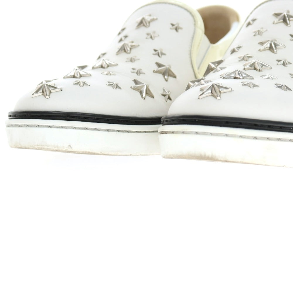 【中古】ジミーチュウ JIMMY CHOO レザー スリッポンスニーカー ホワイト【サイズ42】【 状態ランクC 】【 メンズ 】