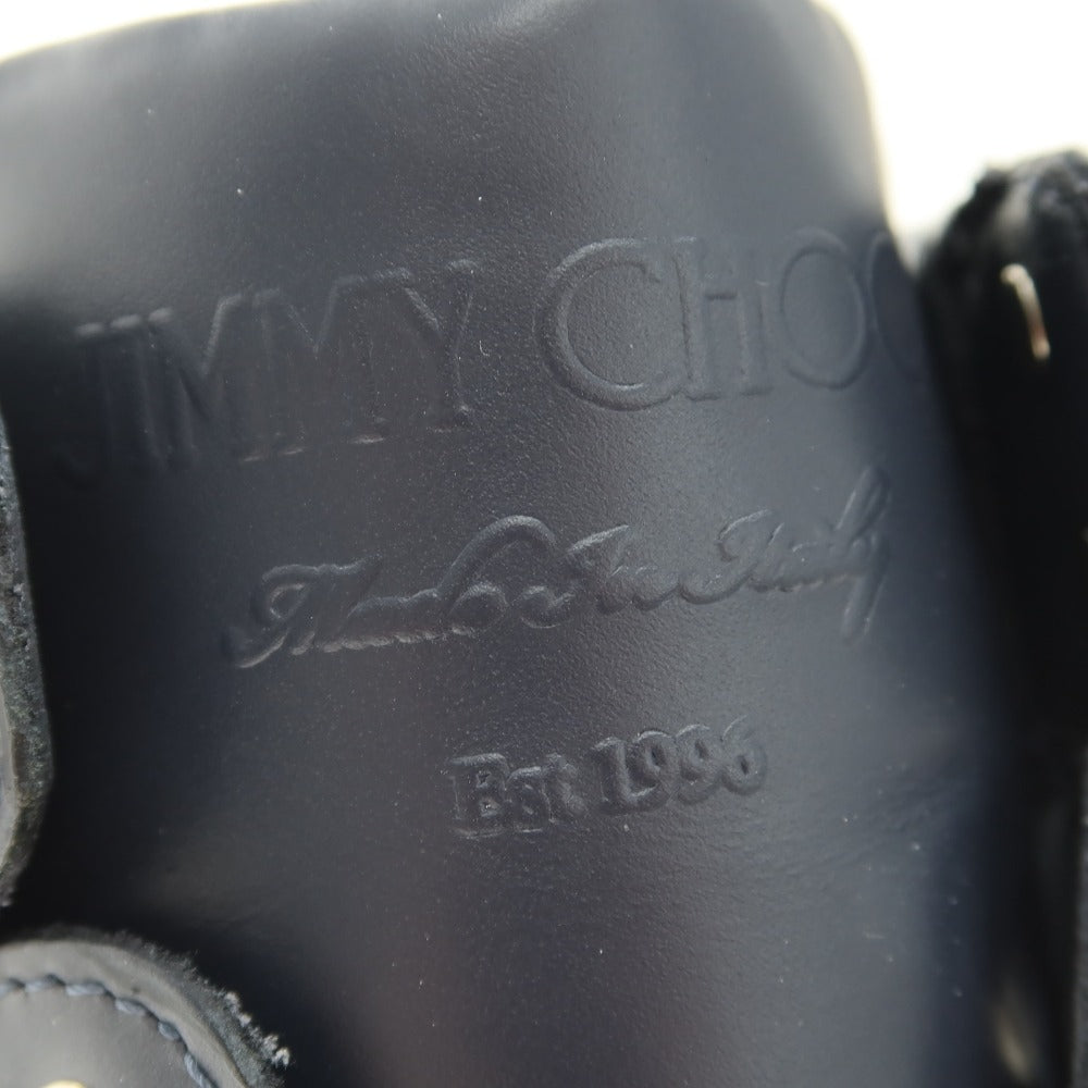【SALE10%OFF/返品不可】【中古】ジミーチュウ JIMMY CHOO レザー ハイカットスニーカー ネイビー【 サイズ41 1/2 】【 状態ランクB 】【 メンズ 】