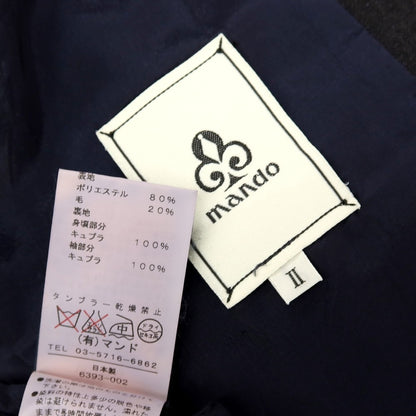 【中古】マンド Mando ポリエステルウール ダブル4B テーラードジャケット ブラック【サイズ2】【 状態ランクD 】【 メンズ 】