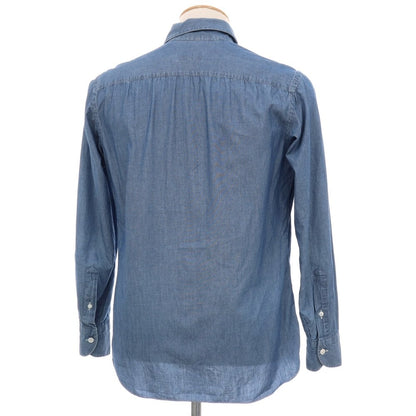 【中古】エリコフォルミコラ ERRICO FORMICOLA コットン ダンガリー レギュラーカラー カジュアルシャツ ネイビー【サイズ37】【 状態ランクC 】【 メンズ 】