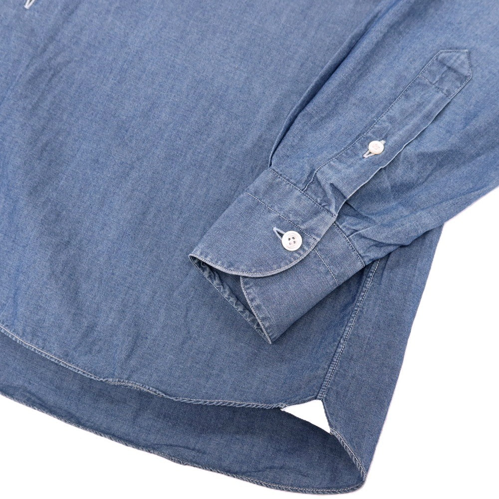 【中古】エリコフォルミコラ ERRICO FORMICOLA コットン ダンガリー レギュラーカラー カジュアルシャツ ネイビー【サイズ37】【 状態ランクC 】【 メンズ 】