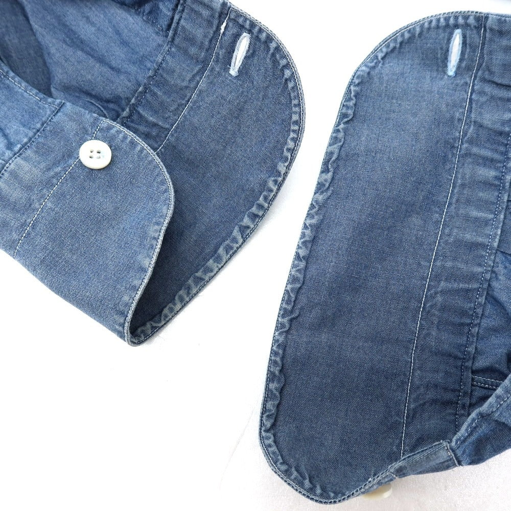 【中古】エリコフォルミコラ ERRICO FORMICOLA コットン ダンガリー レギュラーカラー カジュアルシャツ ネイビー【サイズ37】【 状態ランクC 】【 メンズ 】