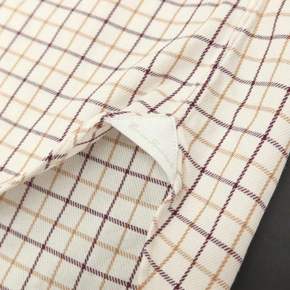 【中古】エリコフォルミコラ ERRICO FORMICOLA コットン チェック ボタンダウン カジュアルシャツ ホワイトxボルドー【サイズ37】【 状態ランクD 】【 メンズ 】