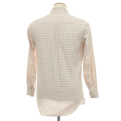 【中古】エリコフォルミコラ ERRICO FORMICOLA コットン チェック ボタンダウン カジュアルシャツ ホワイトxボルドー【サイズ37】【 状態ランクD 】【 メンズ 】