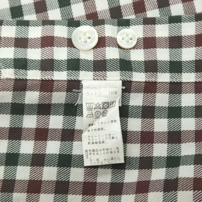 【中古】エリコフォルミコラ ERRICO FORMICOLA コットン チェック ボタンダウン カジュアルシャツ グリーンxブラウン【サイズ37】【 状態ランクD 】【 メンズ 】