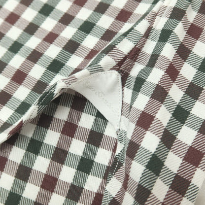 【中古】エリコフォルミコラ ERRICO FORMICOLA コットン チェック ボタンダウン カジュアルシャツ グリーンxブラウン【サイズ37】【 状態ランクD 】【 メンズ 】