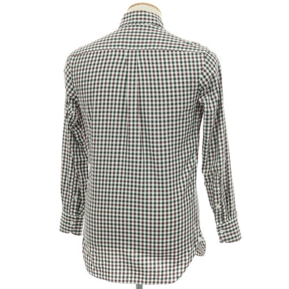 【中古】エリコフォルミコラ ERRICO FORMICOLA コットン チェック ボタンダウン カジュアルシャツ グリーンxブラウン【サイズ37】【 状態ランクD 】【 メンズ 】