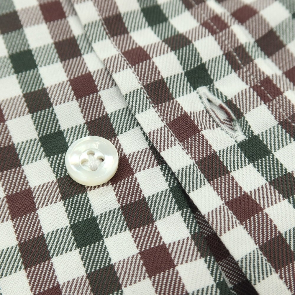 【中古】エリコフォルミコラ ERRICO FORMICOLA コットン チェック ボタンダウン カジュアルシャツ グリーンxブラウン【サイズ37】【 状態ランクD 】【 メンズ 】