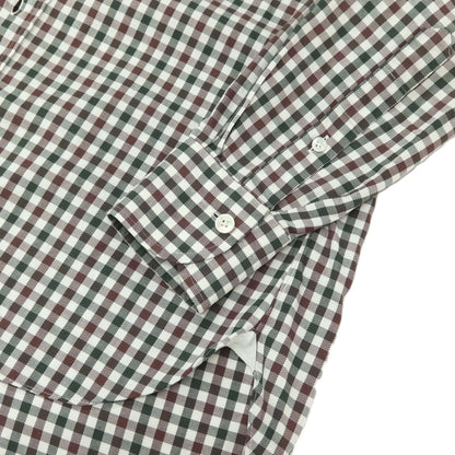 【中古】エリコフォルミコラ ERRICO FORMICOLA コットン チェック ボタンダウン カジュアルシャツ グリーンxブラウン【サイズ37】【 状態ランクD 】【 メンズ 】
