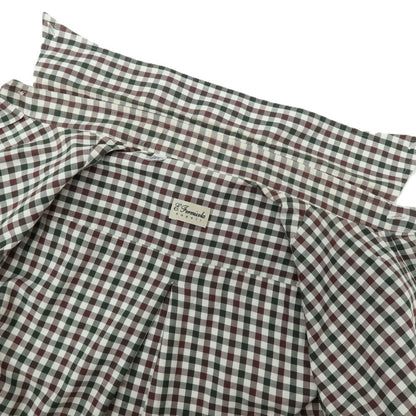 【中古】エリコフォルミコラ ERRICO FORMICOLA コットン チェック ボタンダウン カジュアルシャツ グリーンxブラウン【サイズ37】【 状態ランクD 】【 メンズ 】