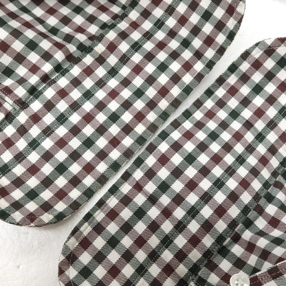 【中古】エリコフォルミコラ ERRICO FORMICOLA コットン チェック ボタンダウン カジュアルシャツ グリーンxブラウン【サイズ37】【 状態ランクD 】【 メンズ 】