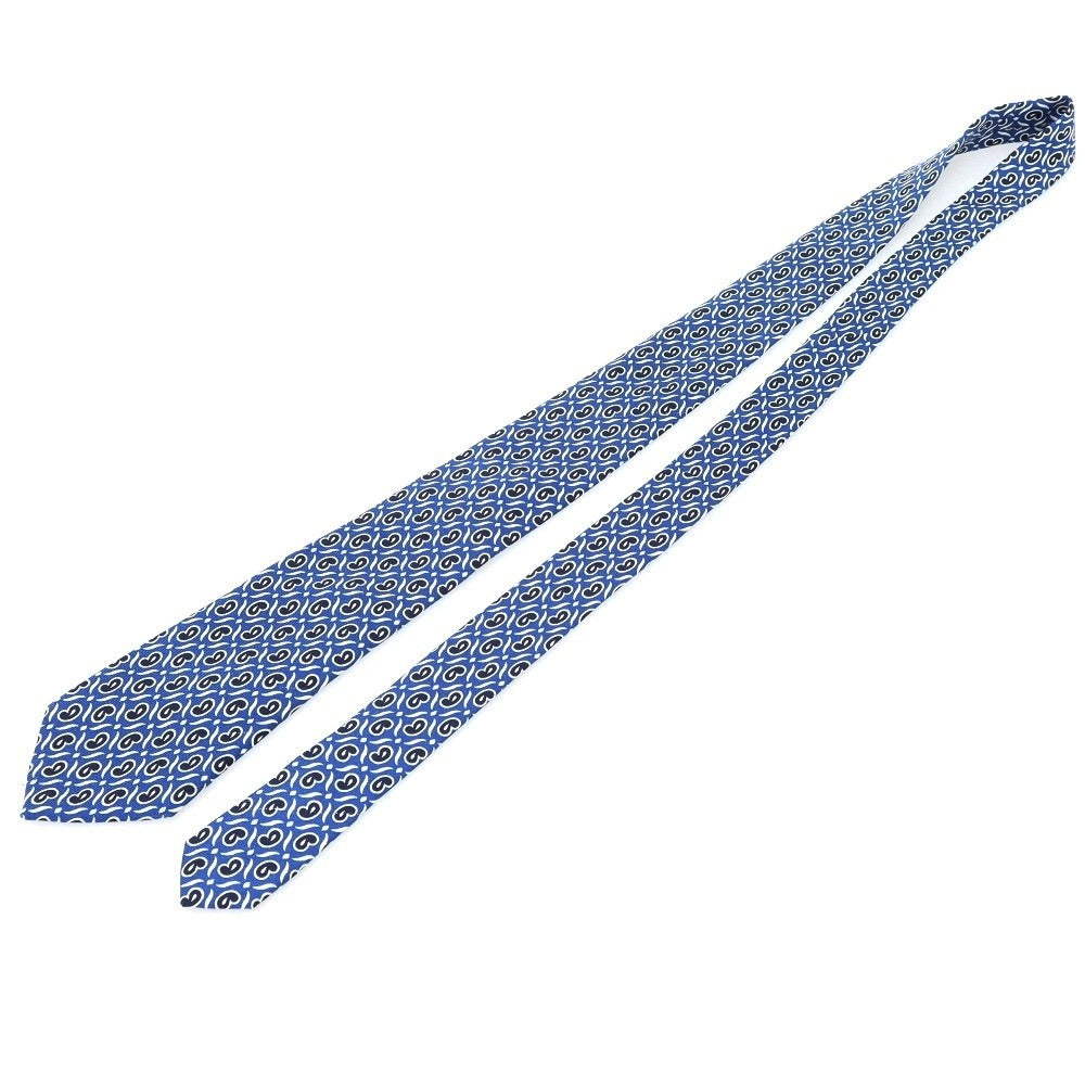 【中古】フランコバッシ FRANCO BASSI シルク プリント ペイズリー柄ネクタイ ブルー【 状態ランクC 】【 メンズ 】