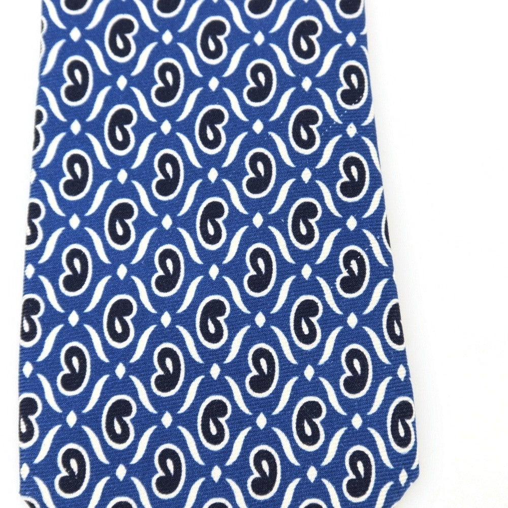 【中古】フランコバッシ FRANCO BASSI シルク プリント ペイズリー柄ネクタイ ブルー【 状態ランクC 】【 メンズ 】