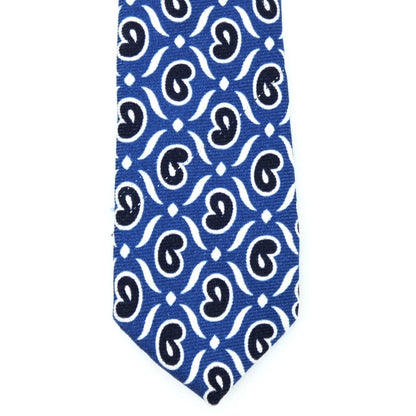【中古】フランコバッシ FRANCO BASSI シルク プリント ペイズリー柄ネクタイ ブルー【 状態ランクC 】【 メンズ 】