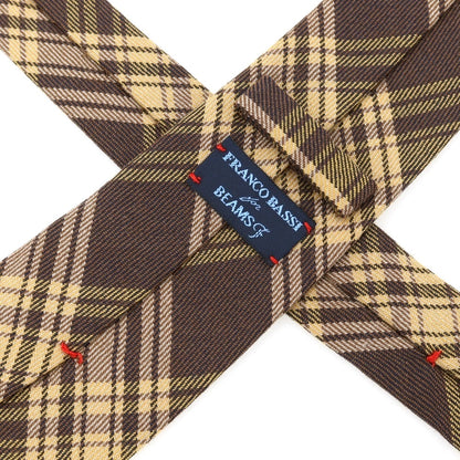 【中古】フランコバッシ FRANCO BASSI ウール チェック柄ネクタイ ブラウンxイエローベージュ【 状態ランクB 】【 メンズ 】