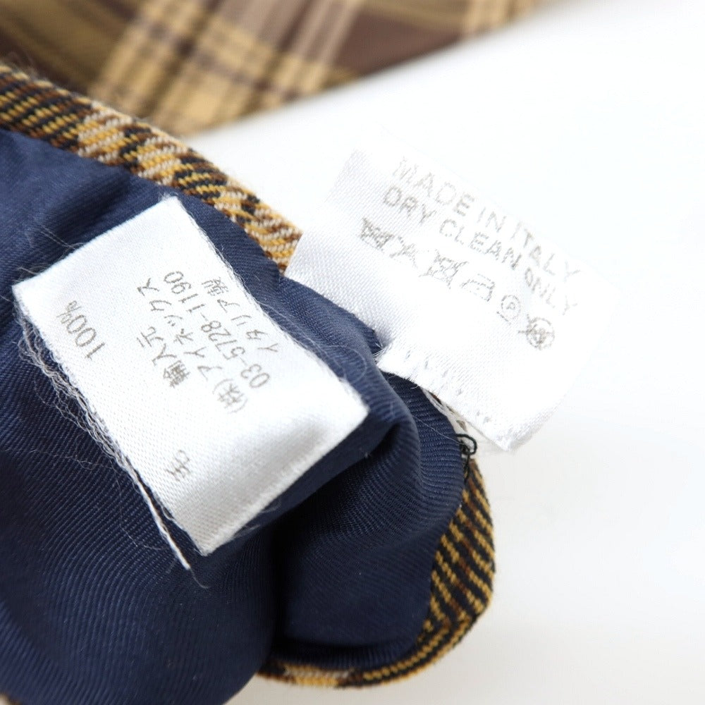 【中古】フランコバッシ FRANCO BASSI ウール チェック柄ネクタイ ブラウンxイエローベージュ【 状態ランクB 】【 メンズ 】