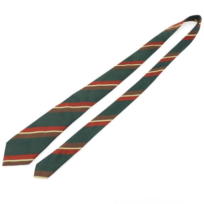 【中古】フランコバッシ FRANCO BASSI シルク ストライプ柄ネクタイ グリーンxブラウン【 状態ランクB 】【 メンズ 】