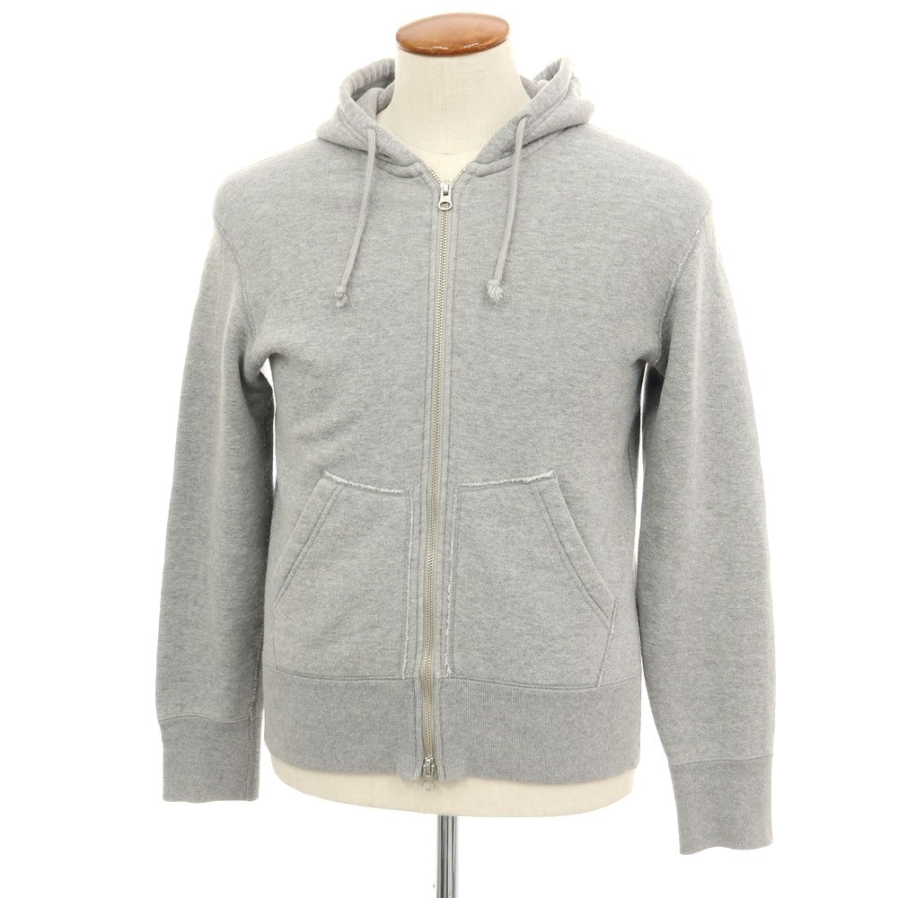 【中古】ループウィラー LOOPWHEELER ×BEAMS+ コットン ダブルジップ パーカー グレー【サイズM】【 状態ランクC 】【 メンズ 】