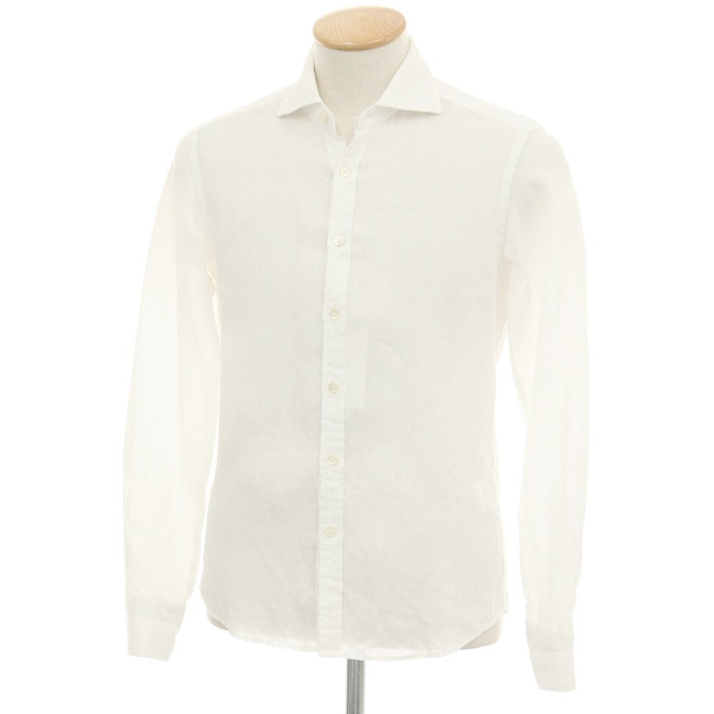 【中古】ブリッラ ペル イル グスト Brilla per il gusto リネン ワイドカラー カジュアルシャツ ホワイト【サイズXS】【 状態ランクC 】【 メンズ 】