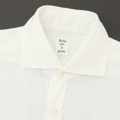 【中古】ブリッラ ペル イル グスト Brilla per il gusto リネン ワイドカラー カジュアルシャツ ホワイト【サイズXS】【 状態ランクC 】【 メンズ 】