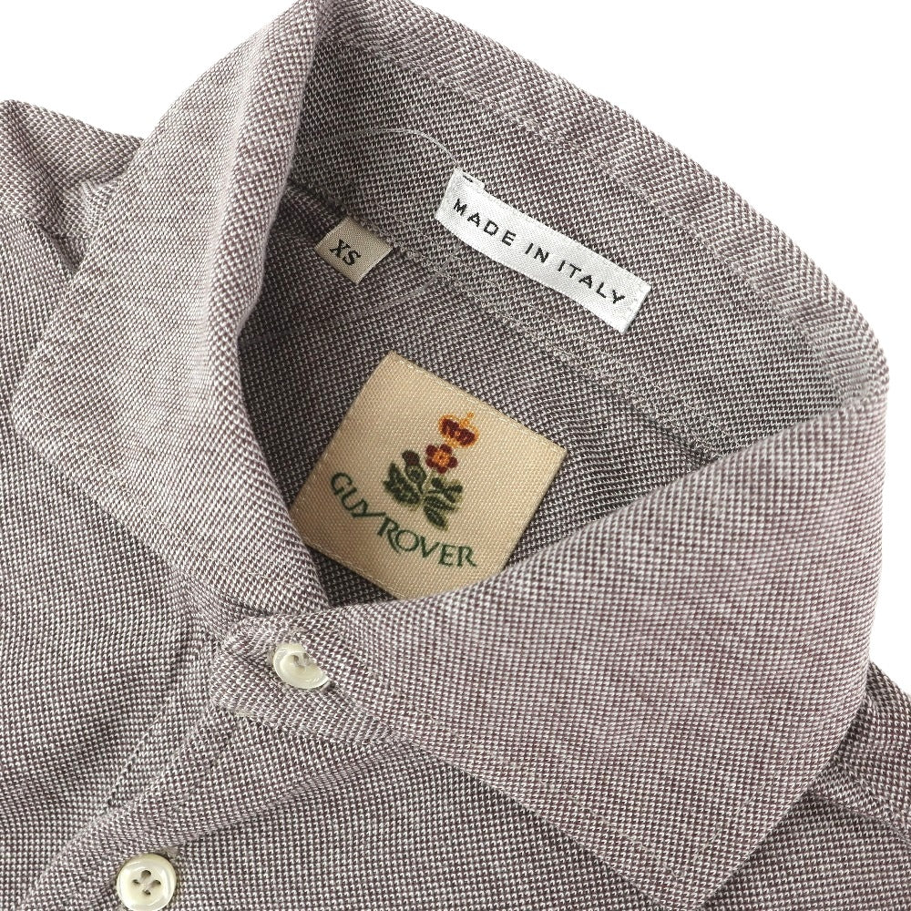 【SALE30%OFF/返品不可】【中古】ギローバー GUY ROVER コットン 鹿の子 半袖ポロシャツ ブラウンxホワイト【 サイズXS 】【 状態ランクB 】【 メンズ 】