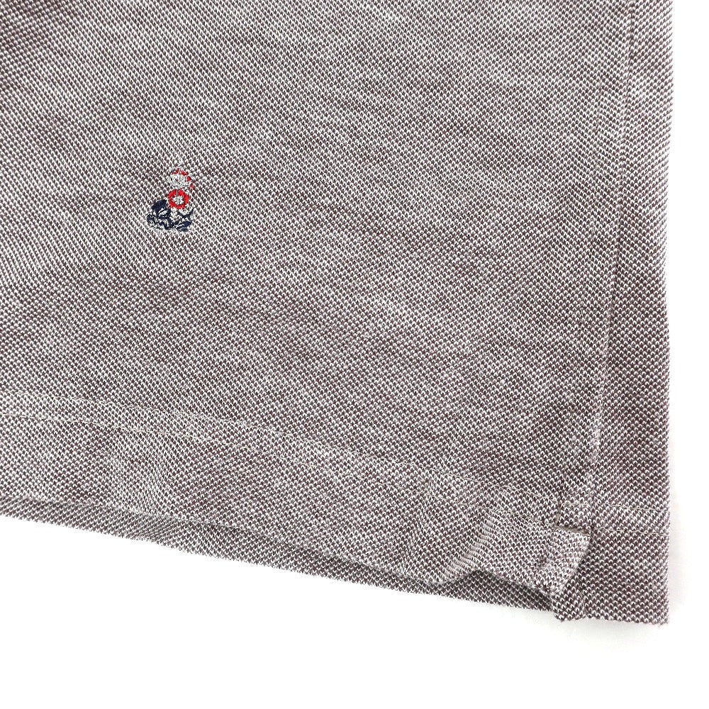 【SALE30%OFF/返品不可】【中古】ギローバー GUY ROVER コットン 鹿の子 半袖ポロシャツ ブラウンxホワイト【 サイズXS 】【 状態ランクB 】【 メンズ 】