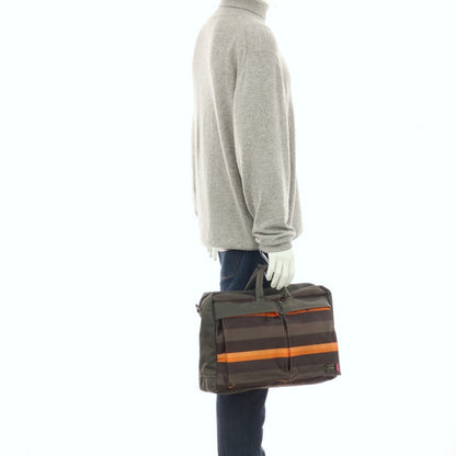 【中古】ポーター PORTER ×ポールスミス 80周年 3way ナイロン ブリーフケース カーキ【 状態ランクD 】【 メンズ 】