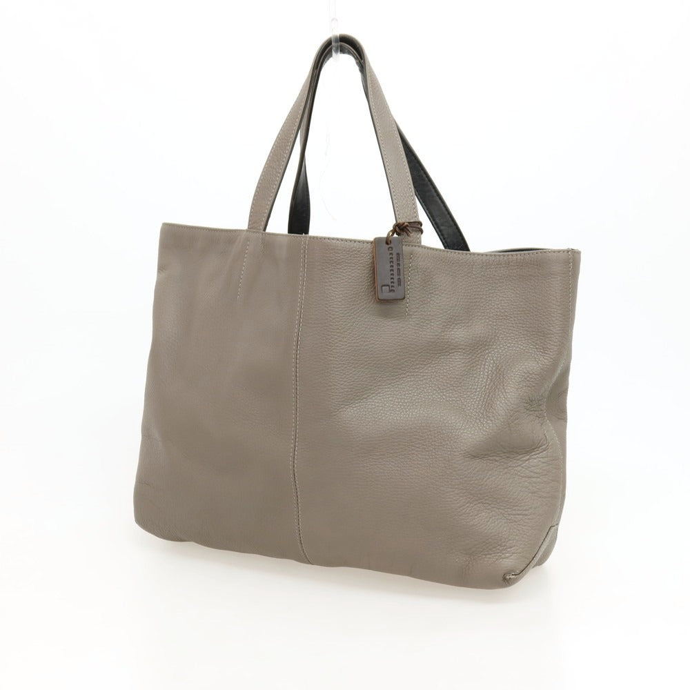 【中古】ステファノマーノ STEFANOMANO リバーシブル レザー トートバッグ ダークトープxブラック【 状態ランクC 】【 メンズ 】