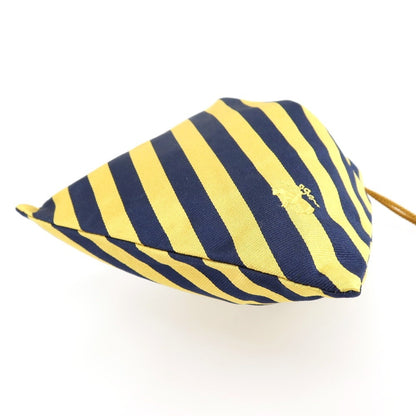 【中古】ブルックスブラザーズ Brooks Brothers シルク系 巾着ポーチ ネイビーxイエロー【 状態ランクC 】【 メンズ 】