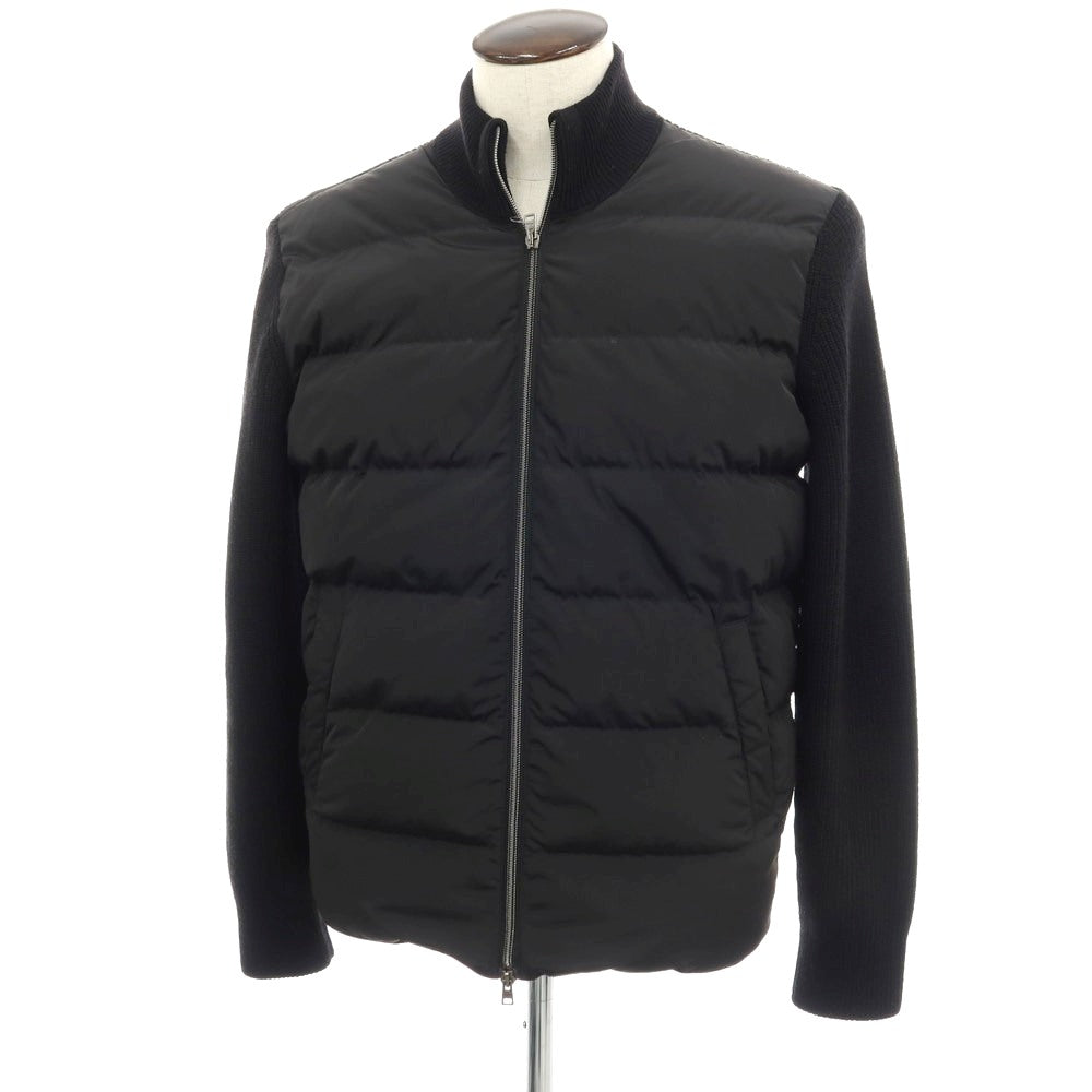 【中古】ヘルノ Herno ニット ダブルジップ ダウンジャケット ブラック【サイズ50】【 状態ランクB 】【 メンズ 】