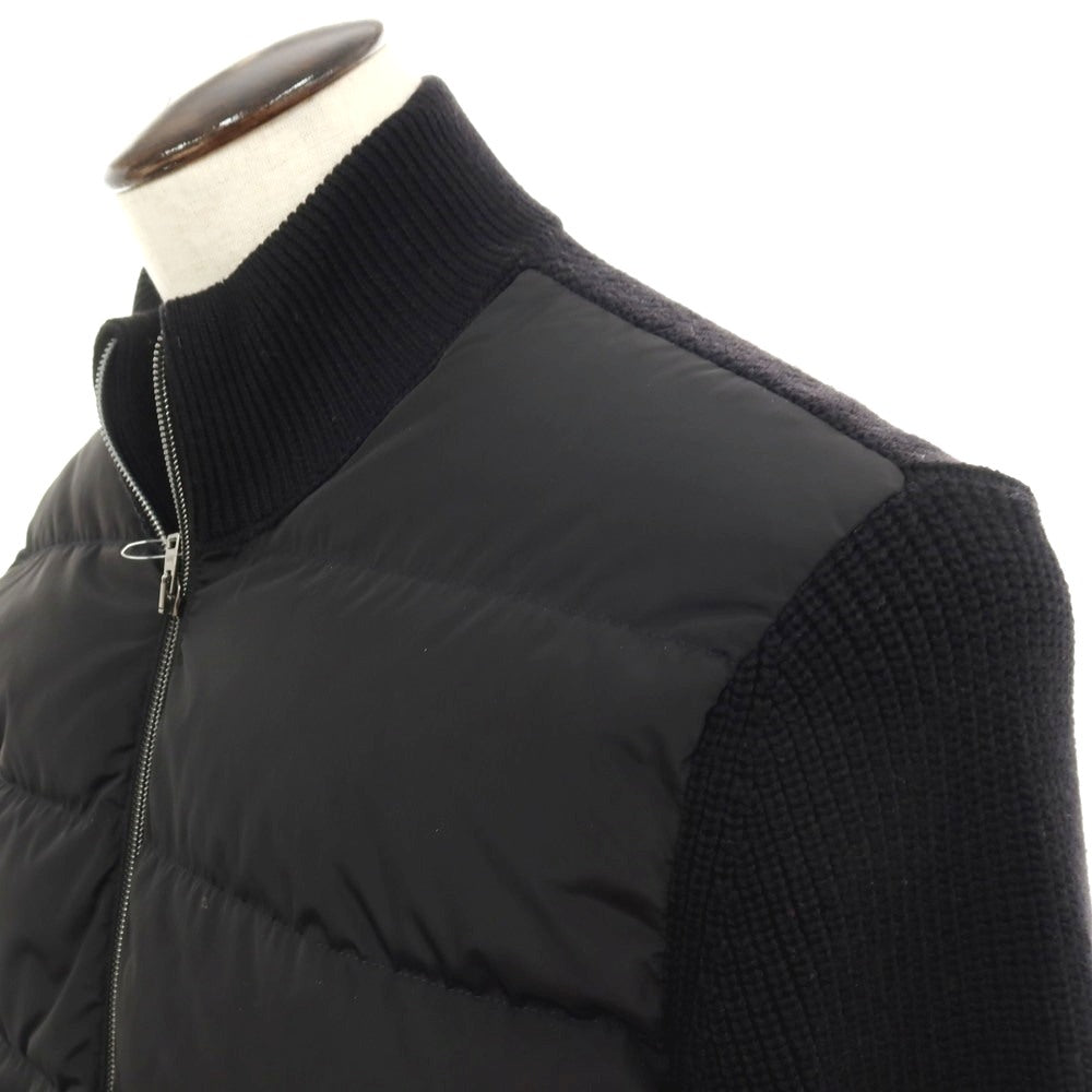 【中古】ヘルノ Herno ニット ダブルジップ ダウンジャケット ブラック【サイズ50】【 状態ランクB 】【 メンズ 】