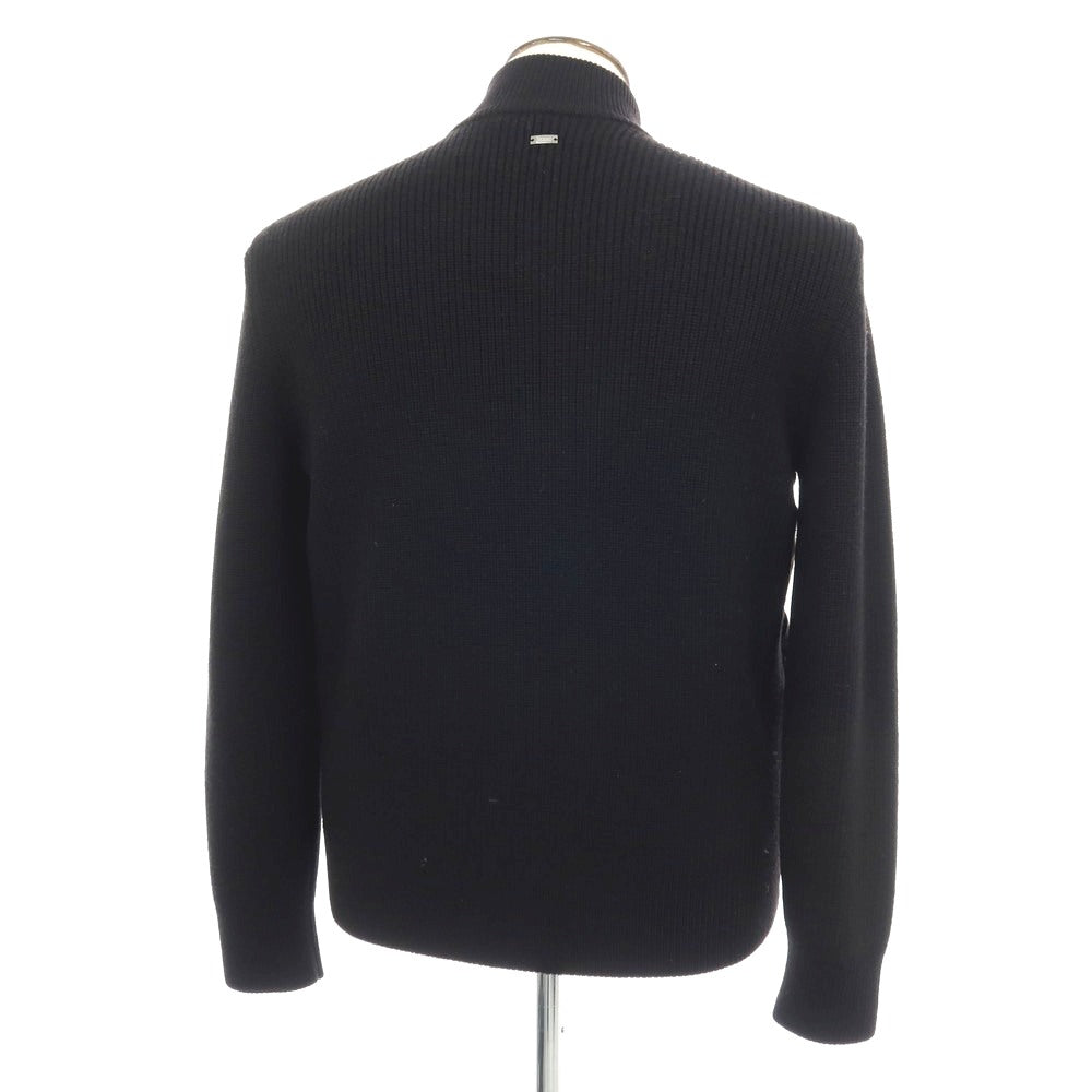 【中古】ヘルノ Herno ニット ダブルジップ ダウンジャケット ブラック【サイズ50】【 状態ランクB 】【 メンズ 】