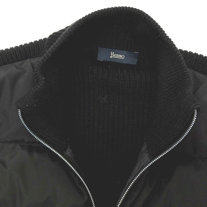 【中古】ヘルノ Herno ニット ダブルジップ ダウンジャケット ブラック【サイズ50】【 状態ランクB 】【 メンズ 】