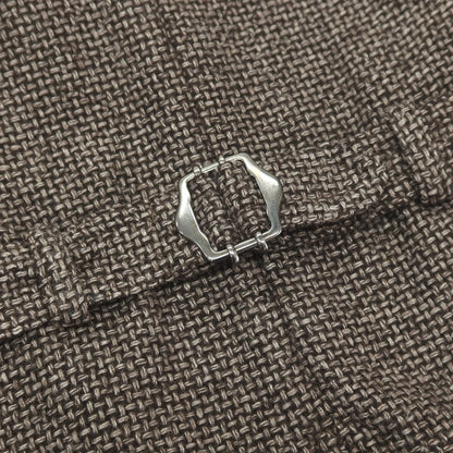 【中古】ラルディーニ LARDINI ウールポリエステルコットン カジュアル系ジレ ベスト ダークブラウンxホワイト【サイズ50】【 状態ランクB 】【 メンズ 】