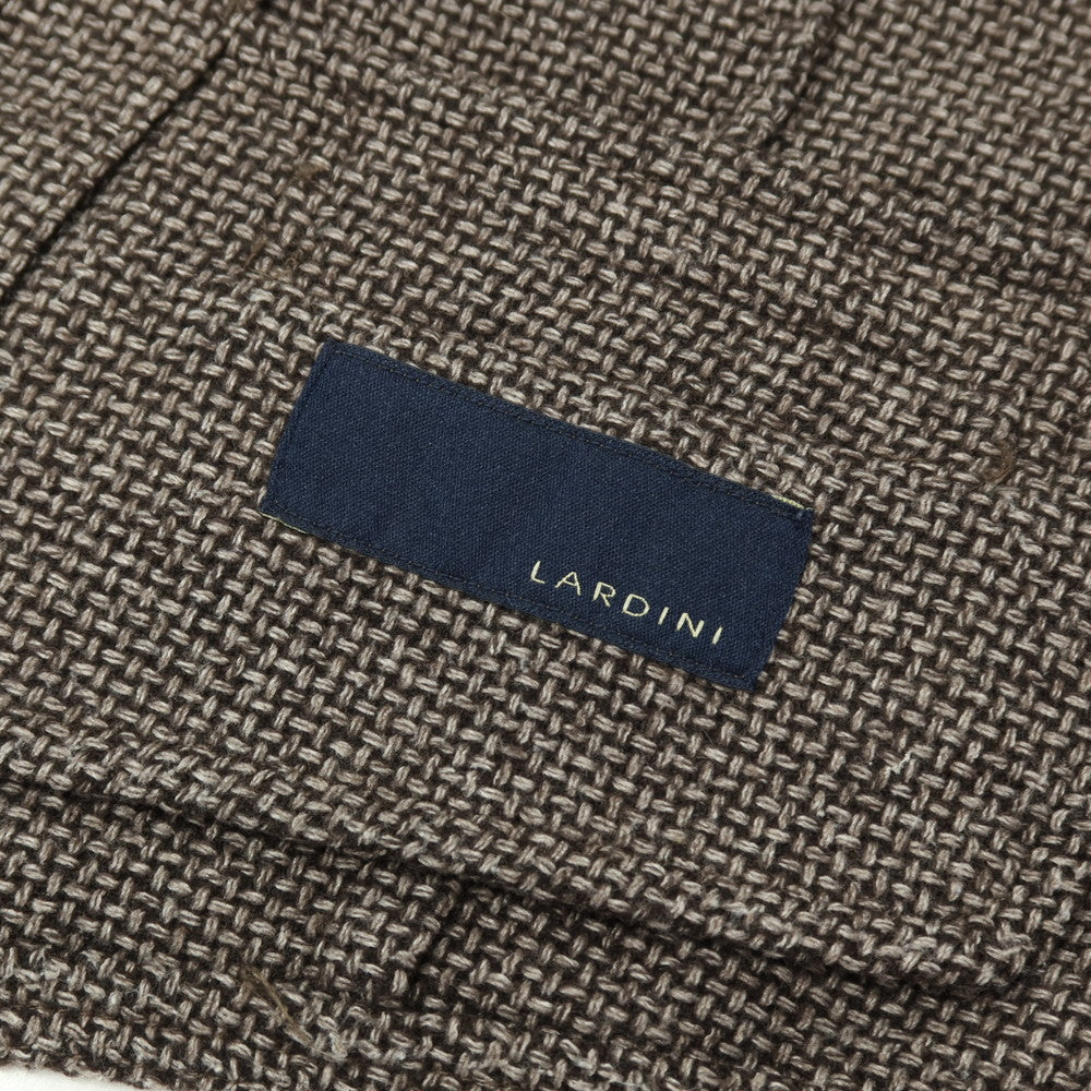 【中古】ラルディーニ LARDINI ウールポリエステルコットン カジュアル系ジレ ベスト ダークブラウンxホワイト【サイズ50】【 状態ランクB 】【 メンズ 】