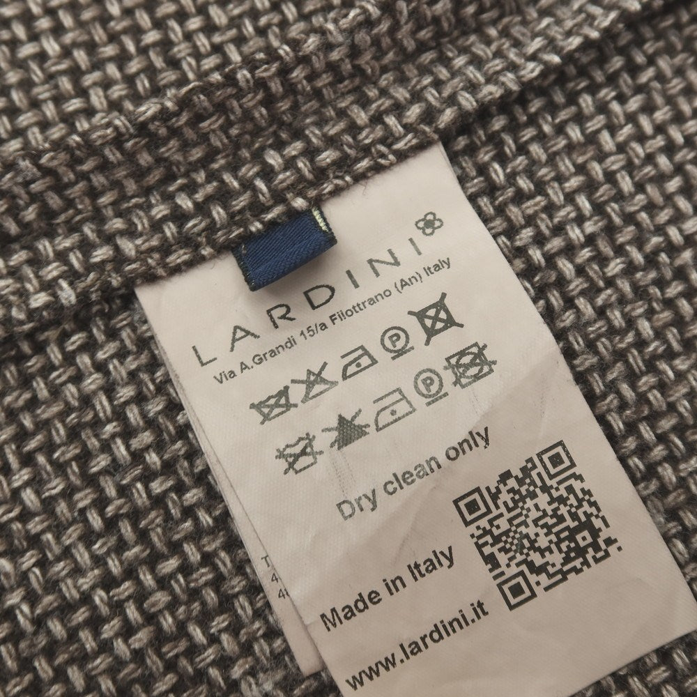 【中古】ラルディーニ LARDINI ウールポリエステルコットン カジュアル系ジレ ベスト ダークブラウンxホワイト【サイズ50】【 状態ランクB 】【 メンズ 】